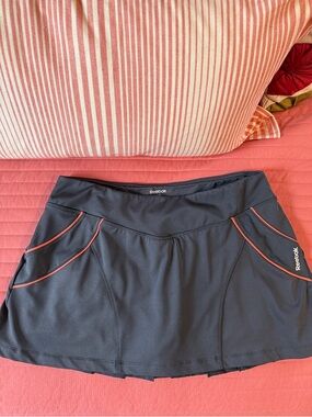 Reebok Women's Grey Athletic Skort with Coral Piping